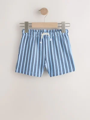 Blue Navy Stripe Textured Shorts