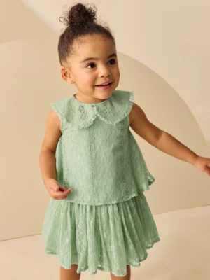 Mint Lace Top & Skirt Set