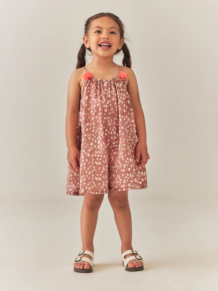 Bambi Animal Print Strappy Playsuit