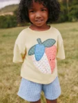 Yellow Strawberry T-Shirt And Shorts Set