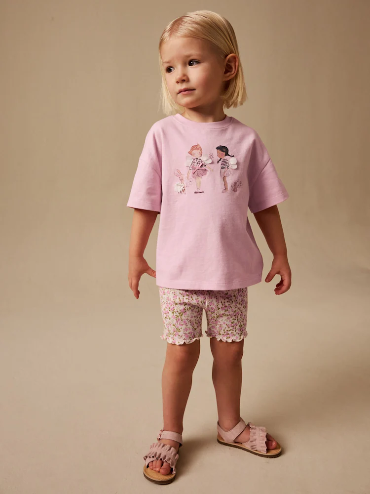 Pink Fairy T-Shirt and Cycle Shorts Set