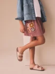 Rust Brown Crochet Pocket Shorts