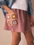 Rust Brown Crochet Pocket Shorts