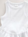 White Jersey Woven Mix Sleeveless Dress