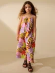 Palm Print Strappy Playsuit