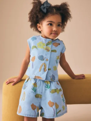 Denim Ladybug Print Character Set