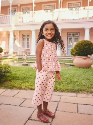 Cath Kidston Pink Strawberries Blouse And Trousers Set