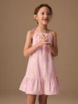 Pink Floral Angel Sleeve Dress
