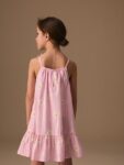 Pink Floral Angel Sleeve Dress