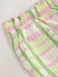 Green/Pink Check Textured Shorts