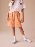 Pink/Yellow Gingham Oversized Shorts