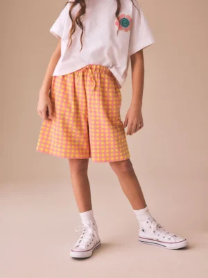 Pink/Yellow Gingham Oversized Shorts