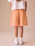 Pink/Yellow Gingham Oversized Shorts
