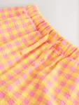 Pink/Yellow Gingham Oversized Shorts