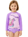Character Purple Peppa Pig Two Piece Swimsuit Rash Vest