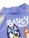 Character Purple Bluey And Bingo Long Sleeve Swimsuit With Frill Skirt