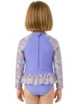 Character Purple Bluey And Bingo Long Sleeve Swimsuit With Frill Skirt