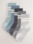 Mineral Blue/Grey Cushioned Footbed Cotton Rich Ribbed
