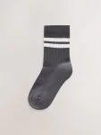Mineral Blue/Grey Cushioned Footbed Cotton Rich Ribbed