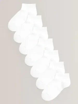 White 7 Pack Cotton Rich Trainer Socks