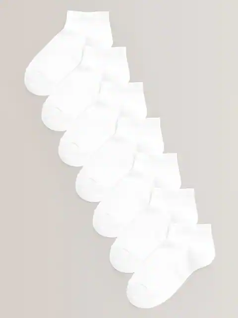White 7 Pack Cotton Rich Trainer Socks