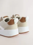 Neutral Wide Fit (G) Elastic Lace Trainers