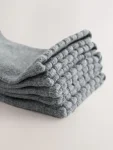 Grey 5 Pack Cotton Rich School Ankle Socks