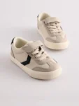Grey Wide Fit (G) Touch Fastening Elastic Lace Trainers