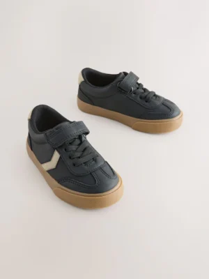 Black Standard Fit (F) Touch Fastening Elastic Lace Trainers