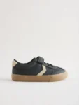 Black Standard Fit (F) Touch Fastening Elastic Lace Trainers