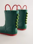 Green Crocodile Handle Pull On Wellies
