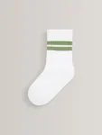 White/Neutrals Cushioned Footbed Cotton Rich Ribbed