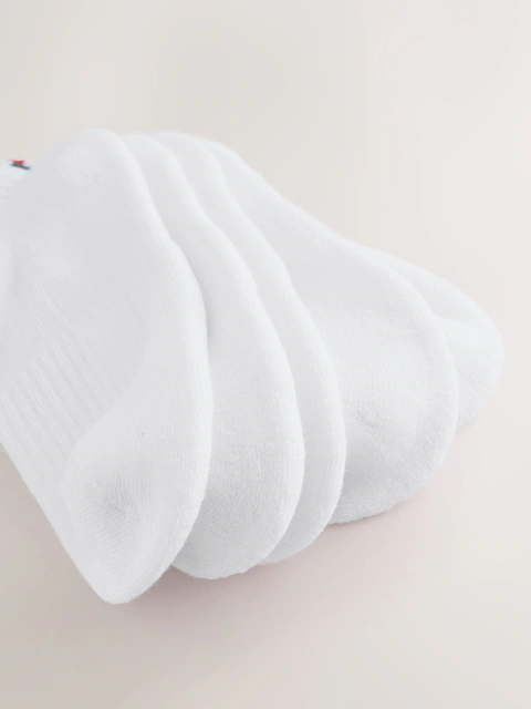 White/Multi Cropped Ankle Cushioned Footbed Cotton Rich