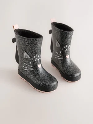 Black Cat Wellies