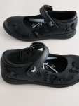 Black Matt Standard Fit (F) School Butterfly Mary Jane Shoes