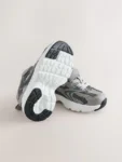 Grey Touch Fastening Elastic Lace Trainers