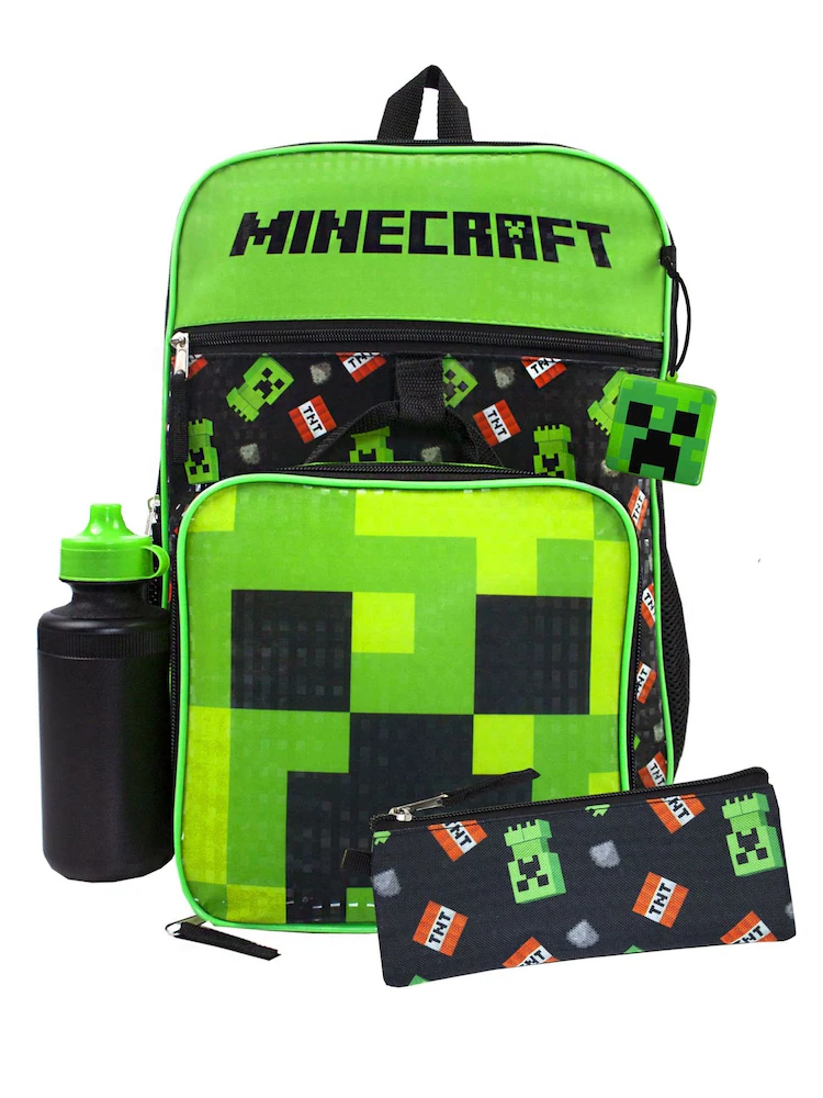 Vanilla Underground Black Minecraft Backpack Set 5 Piece