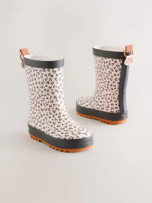 Neutral Leopard Wellies