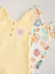 Natural Scandi Printed Jersey Baby Rompers 2 Pack