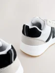 Grey/Black Wide Fit (G) Elastic Lace Trainers