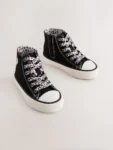 Black/Animal Standard Fit (F) High Top Trainers