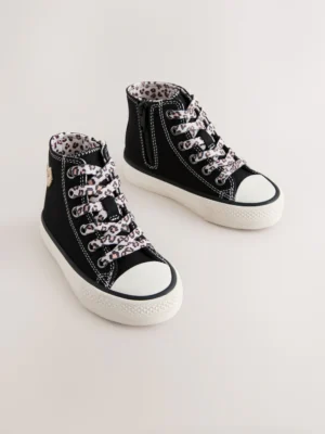 Black/Animal Standard Fit (F) High Top Trainers