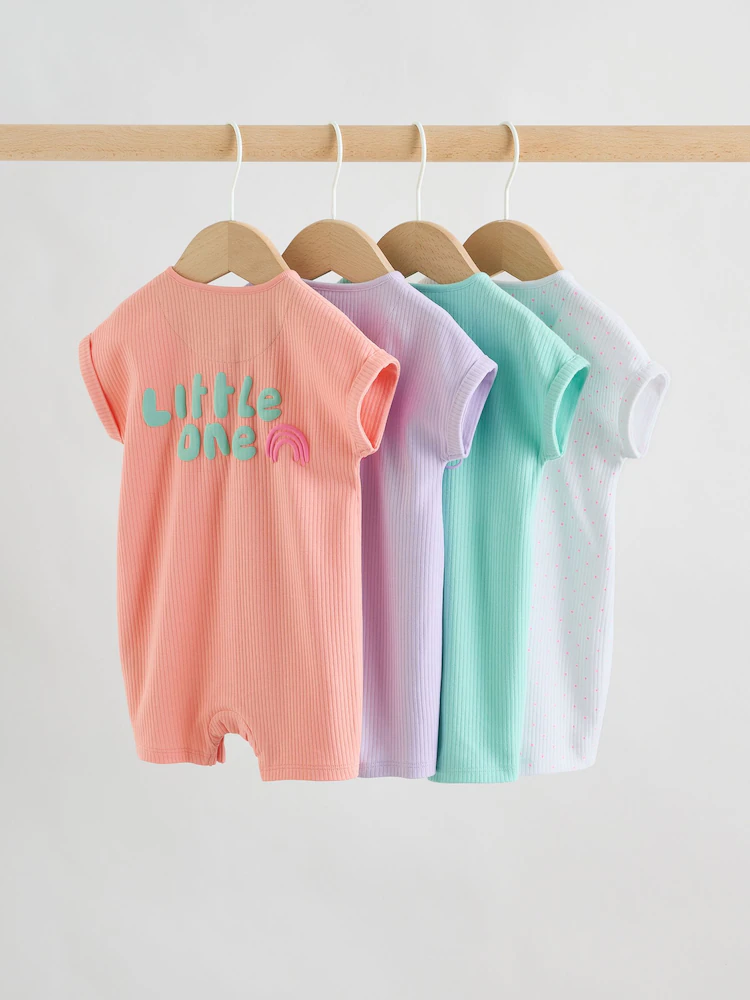Multi Bright Coloured Jersey Baby Rompers 3 Pack