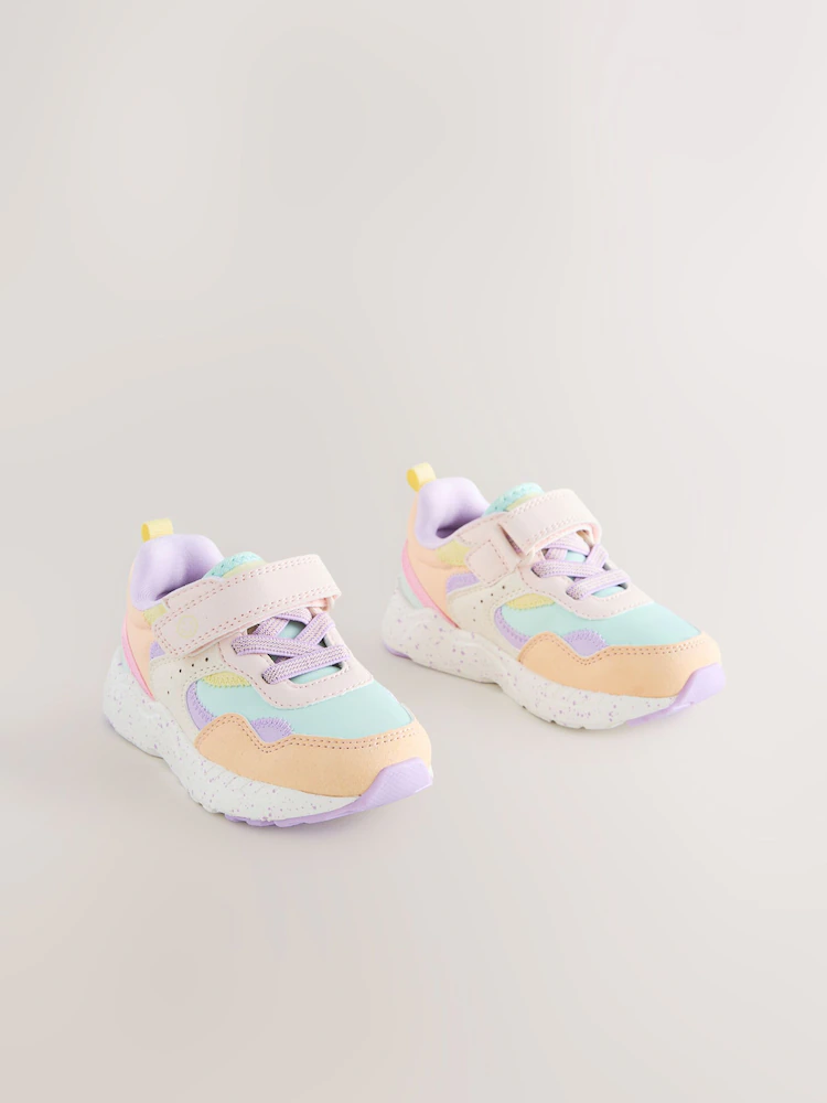 Multi Bright Standard Fit (F) Elastic Lace Touch Fasten Trainers