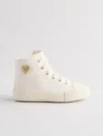 White Wide Fit (G) High Top Trainers