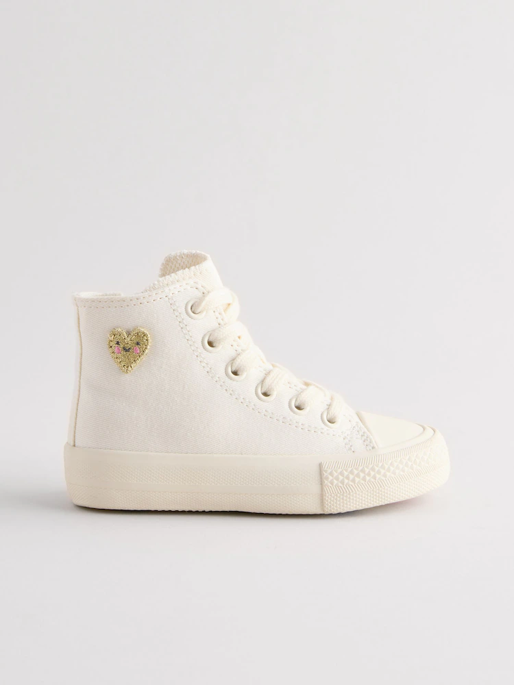 White Wide Fit (G) High Top Trainers