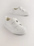 White Standard Fit (F) Two Strap Touch Fastening Trainers