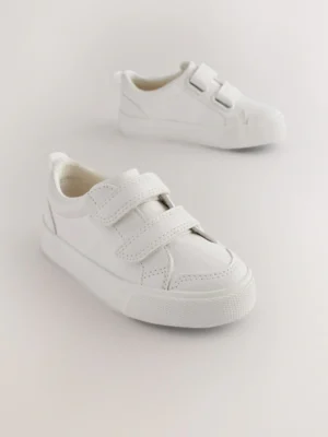 White Standard Fit (F) Two Strap Touch Fastening Trainers