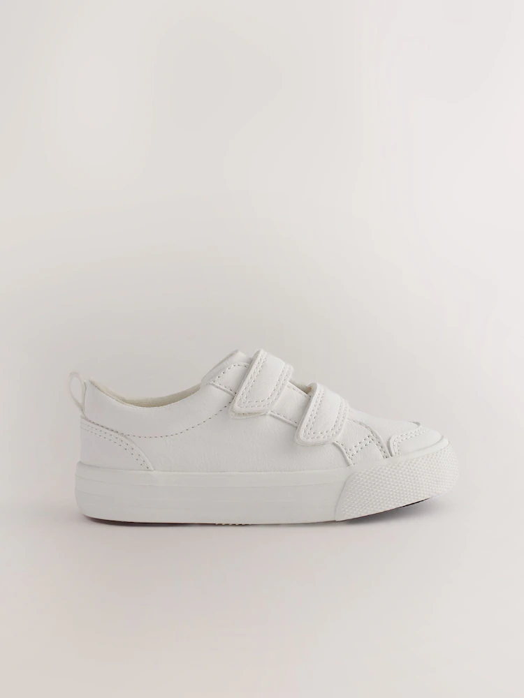 White Standard Fit (F) Two Strap Touch Fastening Trainers