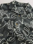 Black Leaf Print Short Sleeve Shirt and Shorts Set